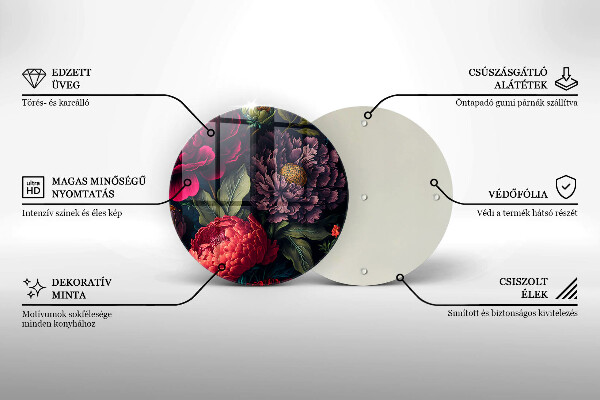 Tocător din sticlă Flori frumoase