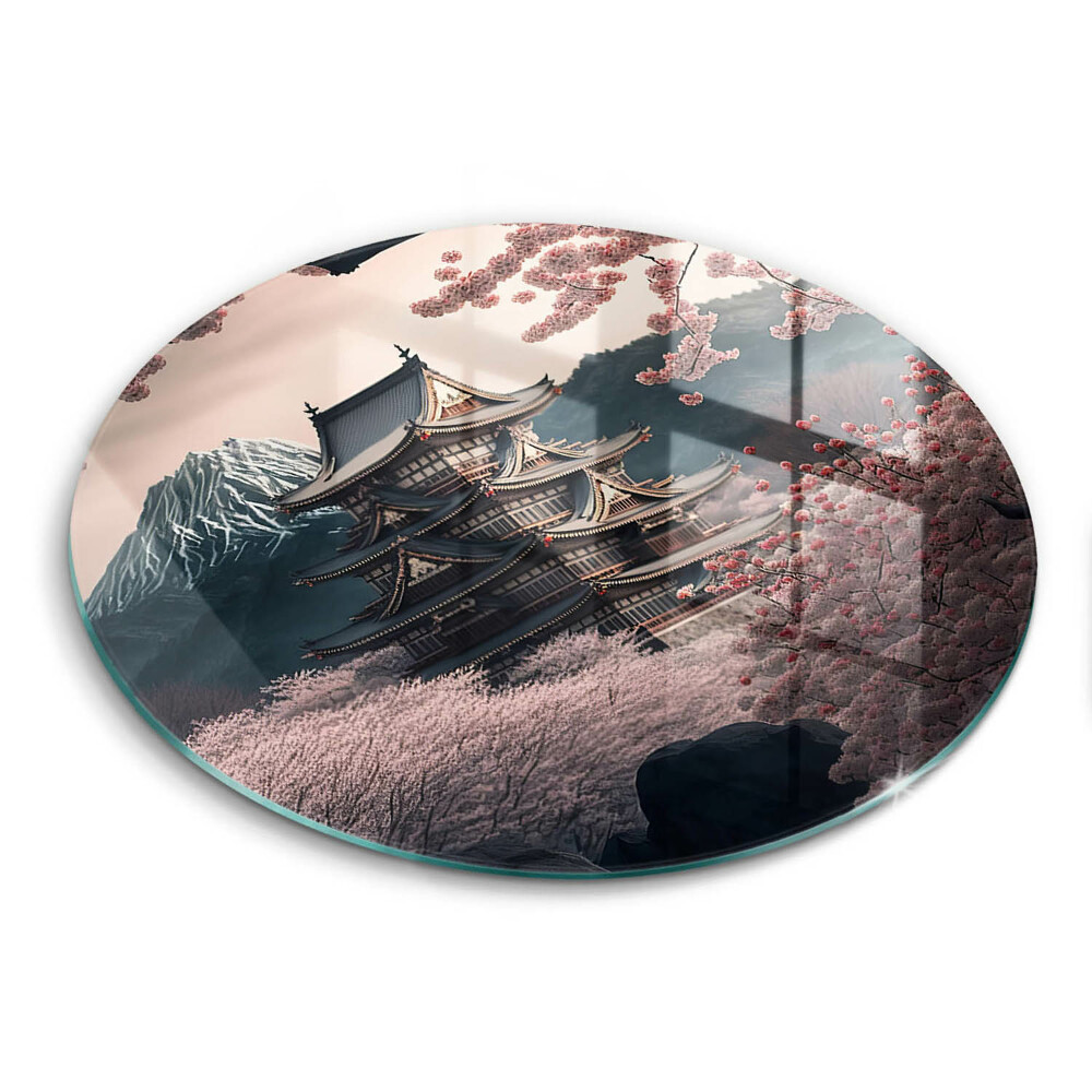 Tocător din sticlă Peisajul clădirilor japoneze