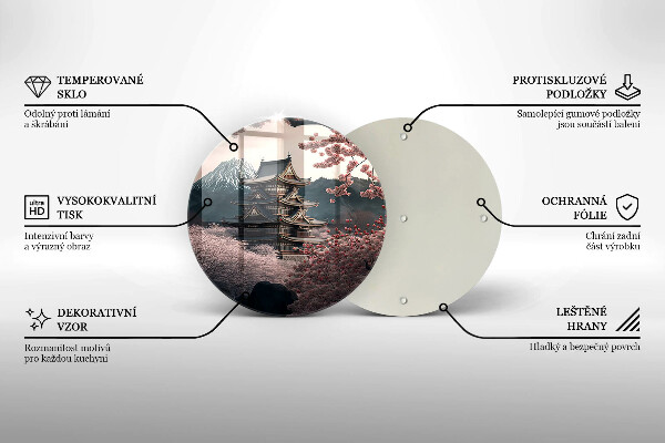 Tocător din sticlă Peisajul clădirilor japoneze