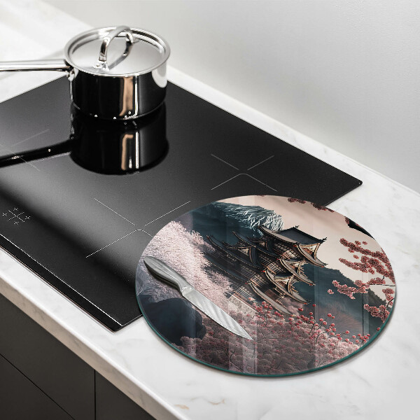 Tocător din sticlă Peisajul clădirilor japoneze