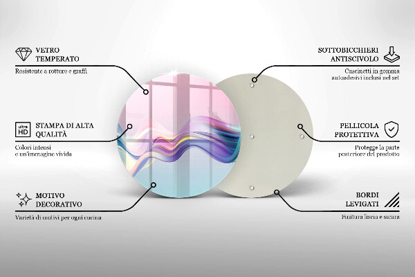 Tocător de bucătărie Abstracția pastelului
