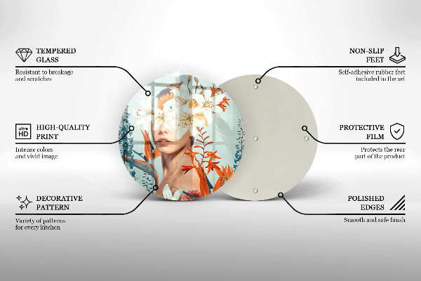 Tocător de bucătărie Femeie în flori