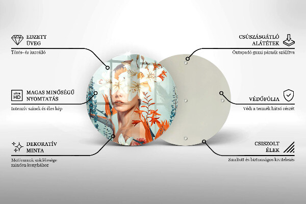 Tocător de bucătărie Femeie în flori