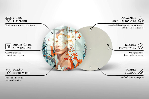 Tocător de bucătărie Femeie în flori