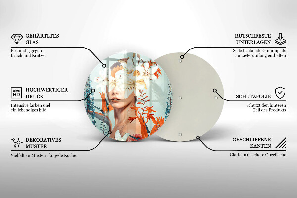 Tocător de bucătărie Femeie în flori