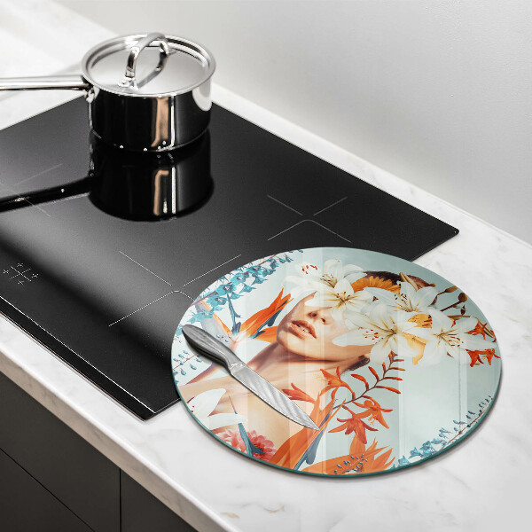 Tocător de bucătărie Femeie în flori