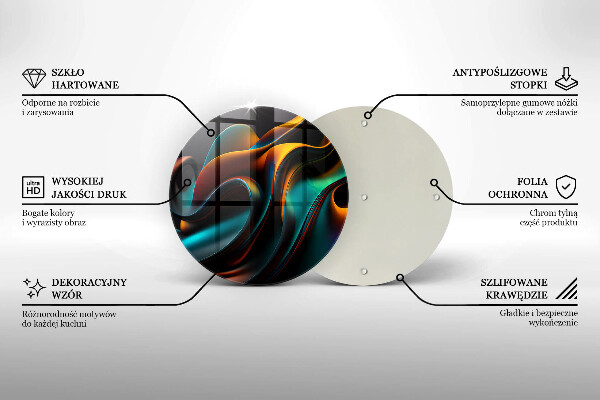 Tocător din sticlă Abstracție colorată