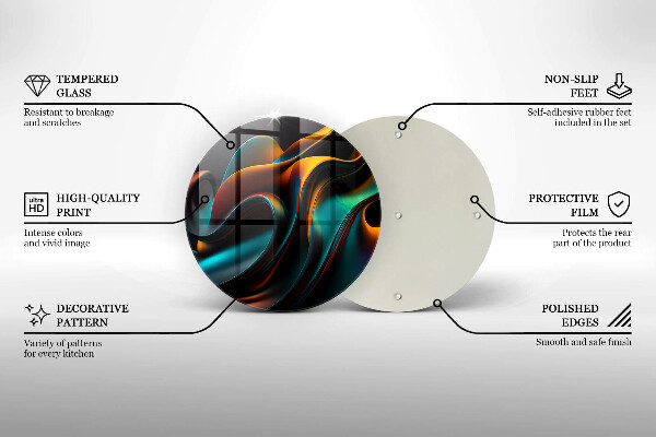 Tocător din sticlă Abstracție colorată