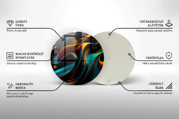 Tocător din sticlă Abstracție colorată