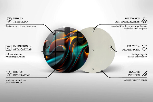 Tocător din sticlă Abstracție colorată