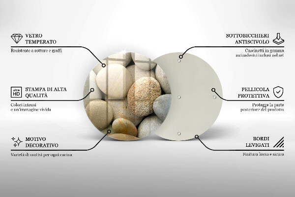 Tocător de bucătărie Model de pietre ovale