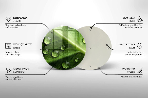 Tocător de bucătărie Natură rouă și frunze