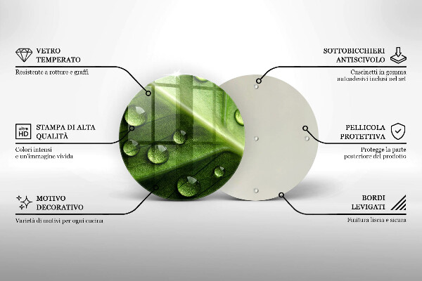 Tocător de bucătărie Natură rouă și frunze