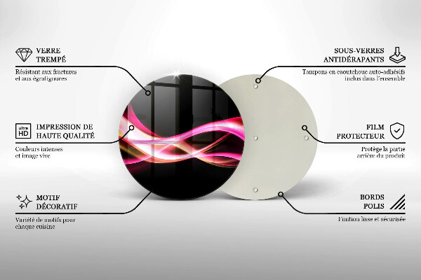 Tocător de bucătărie Fum neon abstract