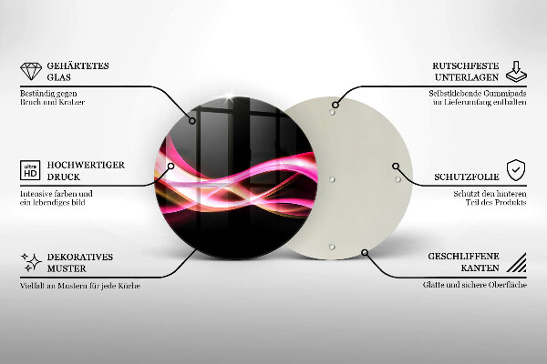 Tocător de bucătărie Fum neon abstract