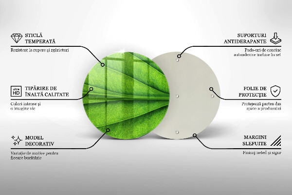 Tocător de bucătărie Frunză de nervură natură