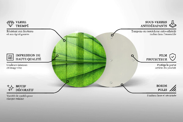Tocător de bucătărie Frunză de nervură natură