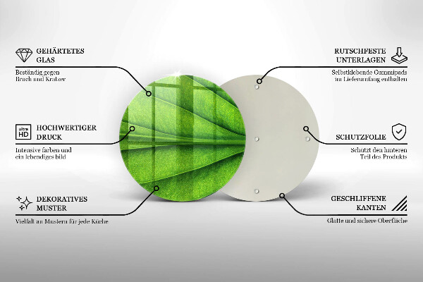 Tocător de bucătărie Frunză de nervură natură