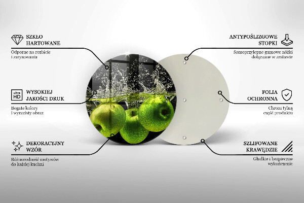 Tocător de bucătărie Mere verzi și apă