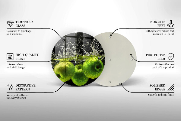 Tocător de bucătărie Mere verzi și apă