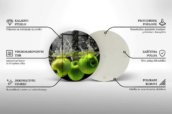 Tocător de bucătărie Mere verzi și apă