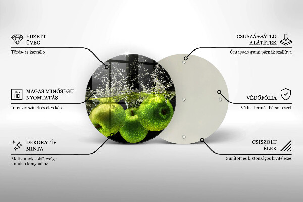 Tocător de bucătărie Mere verzi și apă