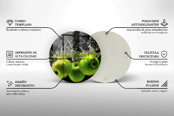 Tocător de bucătărie Mere verzi și apă