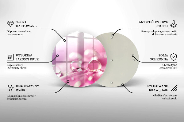Tocător de bucătărie Petale de flori de rouă