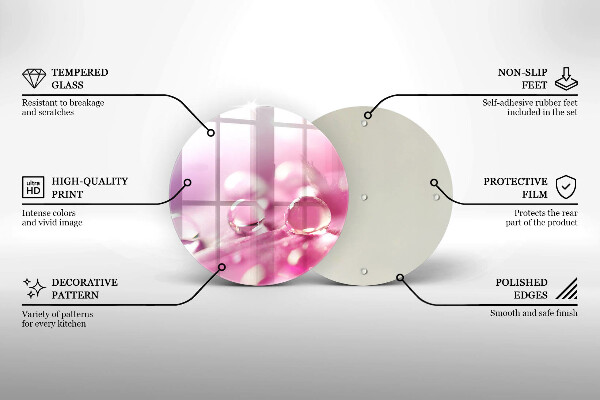 Tocător de bucătărie Petale de flori de rouă