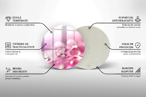 Tocător de bucătărie Petale de flori de rouă
