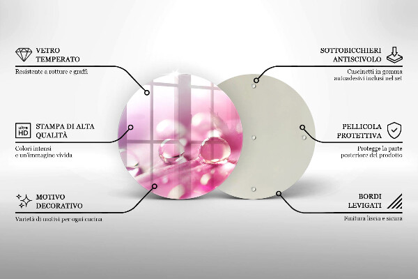 Tocător de bucătărie Petale de flori de rouă