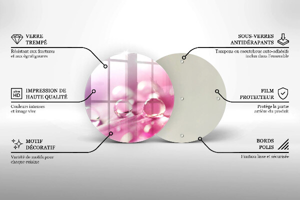 Tocător de bucătărie Petale de flori de rouă