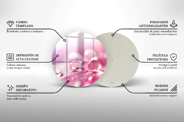 Tocător de bucătărie Petale de flori de rouă