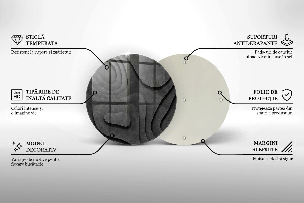 Tocător de bucătărie Forme de piatră 3D