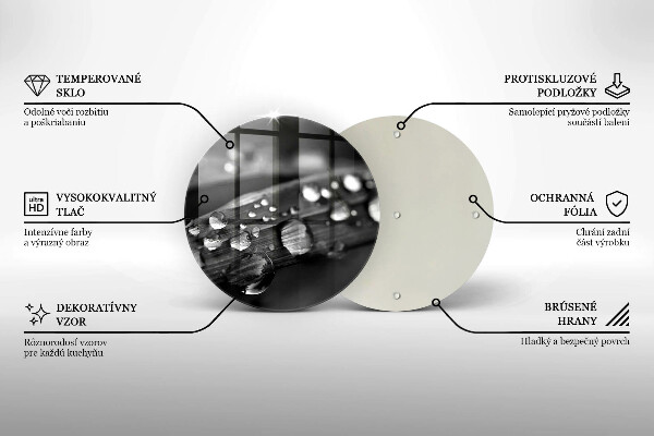 Tocător de bucătărie Picături de rouă pe frunze
