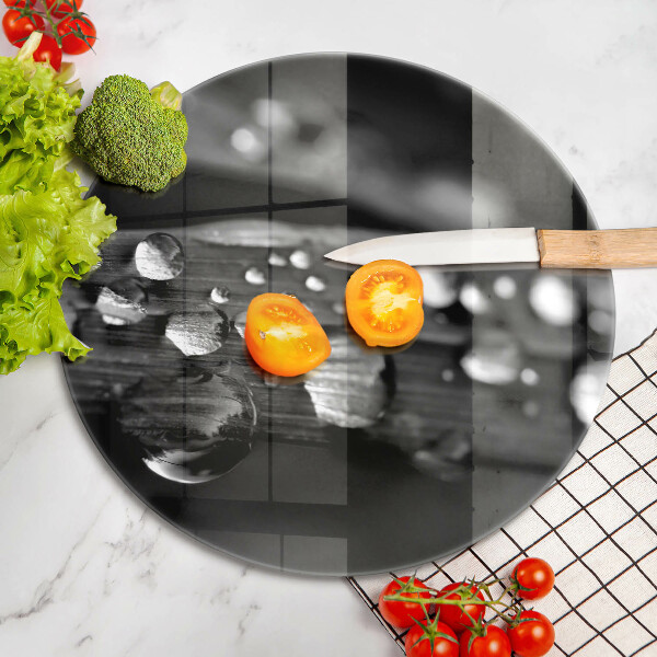 Tocător de bucătărie Picături de rouă pe frunze