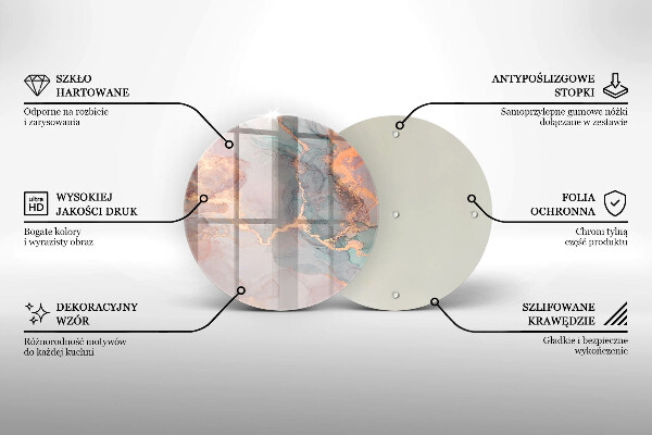 Tocător de bucătărie Marmură cu aur