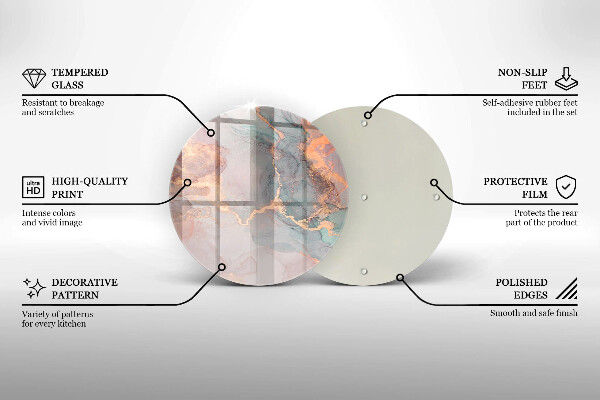 Tocător de bucătărie Marmură cu aur
