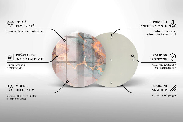 Tocător de bucătărie Marmură cu aur
