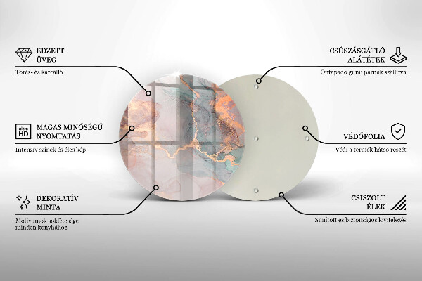 Tocător de bucătărie Marmură cu aur