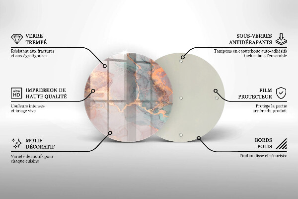 Tocător de bucătărie Marmură cu aur