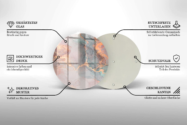 Tocător de bucătărie Marmură cu aur