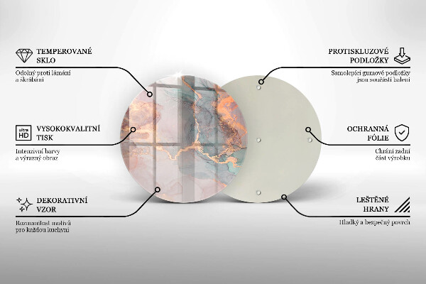Tocător de bucătărie Marmură cu aur