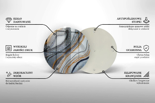 Tocător de bucătărie stâncă cu aur