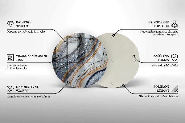 Tocător de bucătărie stâncă cu aur