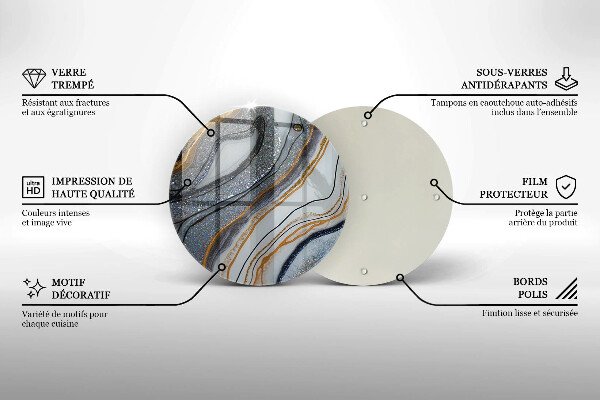 Tocător de bucătărie stâncă cu aur