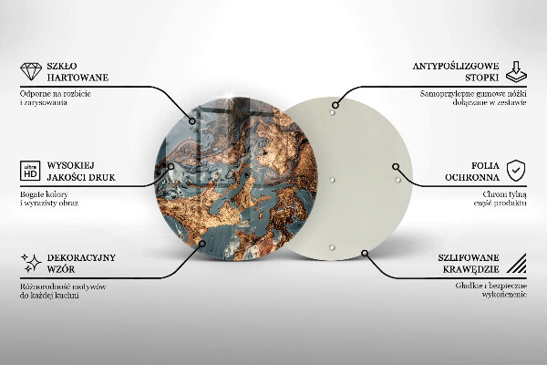 Tocător din sticlă Structură de rocă aurie