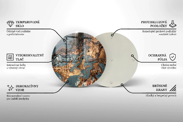 Tocător din sticlă Structură de rocă aurie