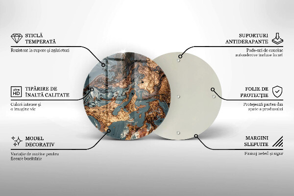 Tocător din sticlă Structură de rocă aurie