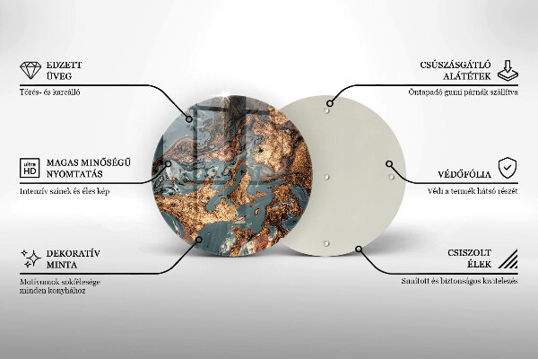 Tocător din sticlă Structură de rocă aurie